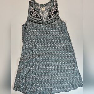 O'neill Dress Womens Size XS Green Geometric Pattern‎ Midi V-neck Boho Summer